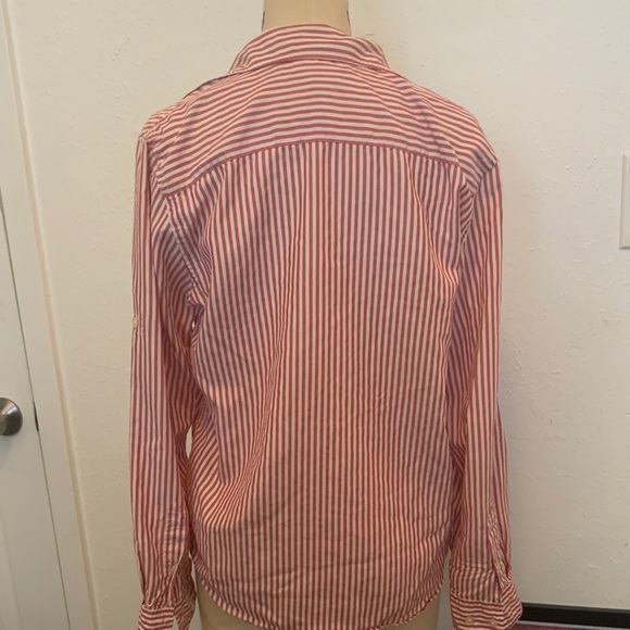 Ralph Lauren 100% silk red and white striped shirt - Picture 3 of 5